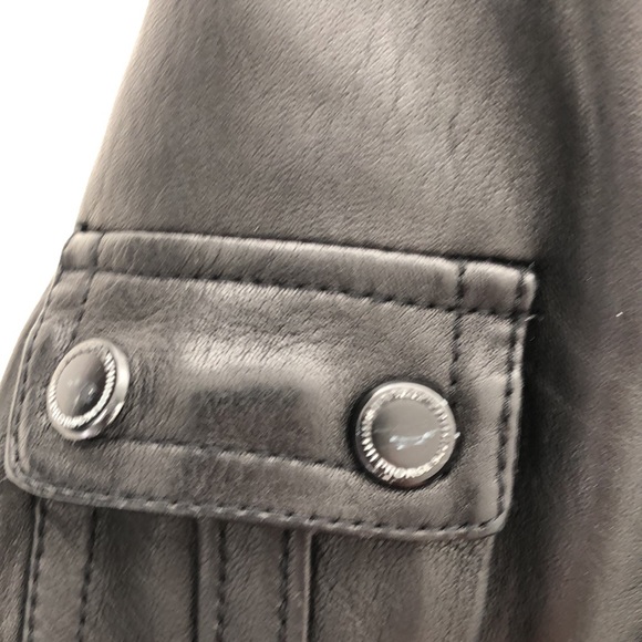 Burberry Prorsum Navy Topcoat with Leather Sleeves - Picture 13 of 13